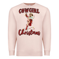 Pale Pink cowgirl christmas Premium Sweatshirt - MaliasSmallBusiness