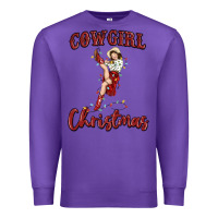 Purple cowgirl christmas Premium Sweatshirt - MaliasSmallBusiness
