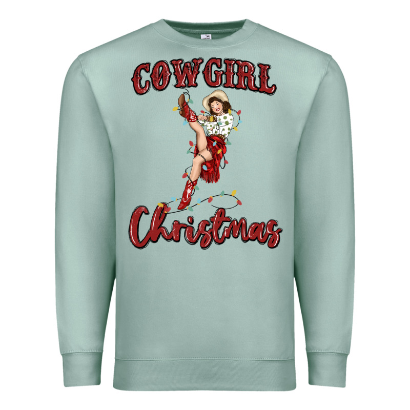 Cowgirl Christmas Premium Sweatshirt by MaliasSmallBusiness | Teevron
