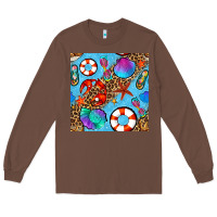 Chestnut summer with leopard seamless pattern Long Sleeve Tee - BundleAndBundleShop