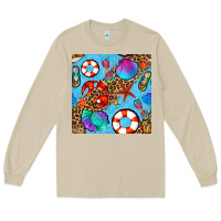 Mushroom summer with leopard seamless pattern Long Sleeve Tee - BundleAndBundleShop