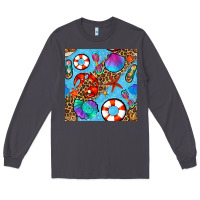 Smoke summer with leopard seamless pattern Long Sleeve Tee - BundleAndBundleShop