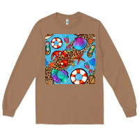 Toasted Coconut summer with leopard seamless pattern Long Sleeve Tee - BundleAndBundleShop