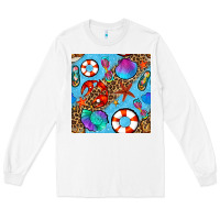 White summer with leopard seamless pattern Long Sleeve Tee - BundleAndBundleShop