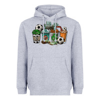 Heather Grey soccer coffee cups Heavyweight Hoodie - NancyCooperArtShop