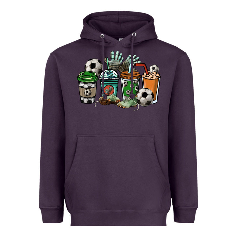 Soccer Coffee Cups Heavyweight Hoodie by NancyCooperArtShop | Teevron