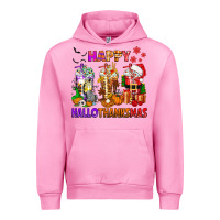 Fuchsia Pink happy hallothanksmas coffee cups Urban Hoodie - texasbilliewilder