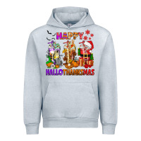 Heather Grey happy hallothanksmas coffee cups Urban Hoodie - texasbilliewilder