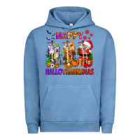 Pigment Pebble Blue happy hallothanksmas coffee cups Urban Hoodie - texasbilliewilder