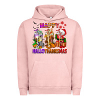 Pigment Salmon happy hallothanksmas coffee cups Urban Hoodie - texasbilliewilder