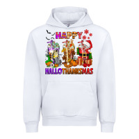 White happy hallothanksmas coffee cups Urban Hoodie - texasbilliewilder