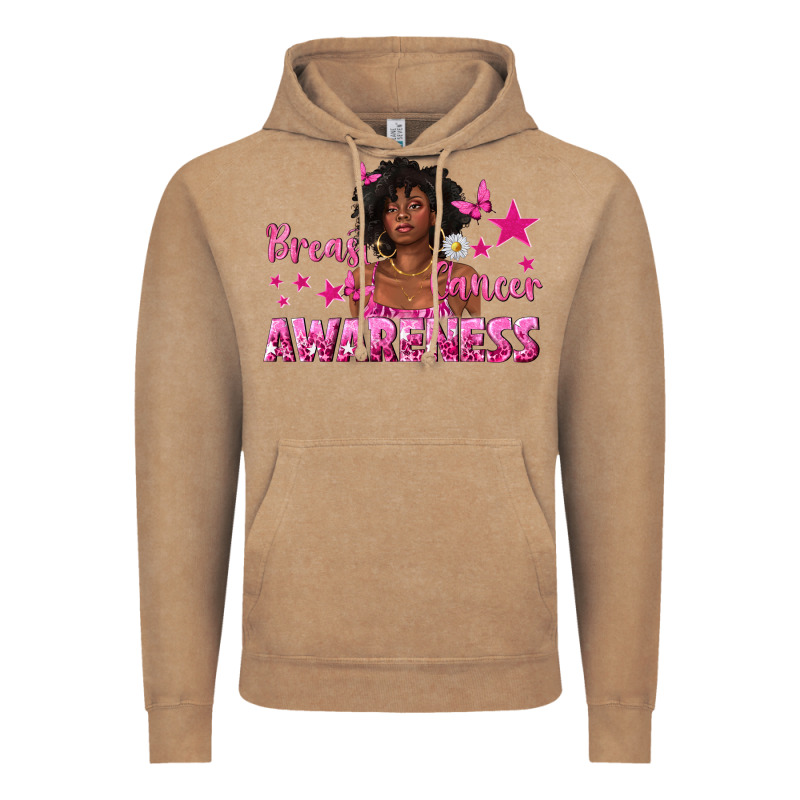 Breast Cancer Awareness With Afro Woman Vintage Hoodie by texasbilliewilder | Teevron