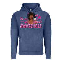Vintage Denim Breast Cancer Awareness with Afro Woman Vintage Hoodie - texasbilliewilder