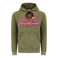 Vintage Olive Breast Cancer Awareness with Afro Woman Vintage Hoodie - texasbilliewilder