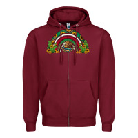 Burgundy mexican flag cactus and sunflowers rainbow Zipper Hoodie - Jasminsmagicworld