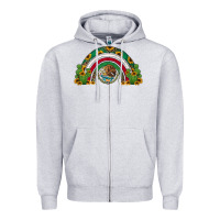 Heather Grey mexican flag cactus and sunflowers rainbow Zipper Hoodie - Jasminsmagicworld