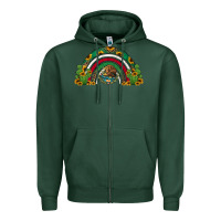 Sports Green mexican flag cactus and sunflowers rainbow Zipper Hoodie - Jasminsmagicworld