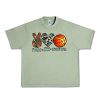 Oil Green peace love basketball Urban Heavy Tee - CowhideDigitalArt