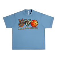 Pebble Blue peace love basketball Urban Heavy Tee - CowhideDigitalArt