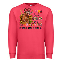 Cardinal i may look calm but in my head i've pecked you Premium Sweatshirt - MaliasSmallBusiness
