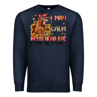 Navy i may look calm but in my head i've pecked you Premium Sweatshirt - MaliasSmallBusiness