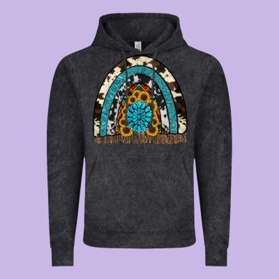Rainbow Sunflower Gemstone Vintage Hoodie Designed By Ranaportraitstore