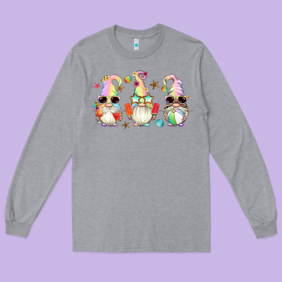 Summer Gnomes Long Sleeve Tee Designed By Artiststas