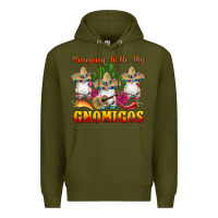 Army Green hanging with gnomigos Premium Hoodie - Artiststas