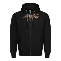 Black Triceratops Horridus Zipper Hoodie - LillyAllenDesigns