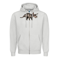 Dove Grey Triceratops Horridus Zipper Hoodie - LillyAllenDesigns