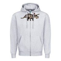 Heather Grey Triceratops Horridus Zipper Hoodie - LillyAllenDesigns