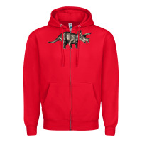 Red Triceratops Horridus Zipper Hoodie - LillyAllenDesigns