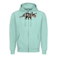 Seafoam Triceratops Horridus Zipper Hoodie - LillyAllenDesigns
