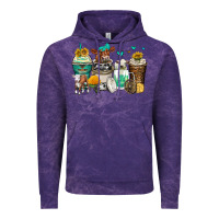 Cloud Purple cows coffee cups Vintage Hoodie - Zillion Design Studio