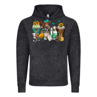 Vintage Black cows coffee cups Vintage Hoodie - Zillion Design Studio