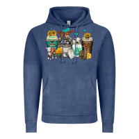 Vintage Denim cows coffee cups Vintage Hoodie - Zillion Design Studio