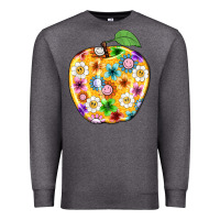 Charcoal Heather colorful flora apple teacher Premium Sweatshirt - NancyCooperArtShop