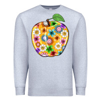 Heather Grey colorful flora apple teacher Premium Sweatshirt - NancyCooperArtShop