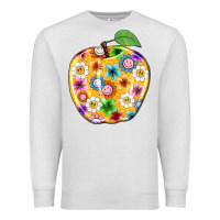 Oatmeal Heather colorful flora apple teacher Premium Sweatshirt - NancyCooperArtShop