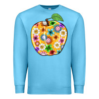 Ocean Blue colorful flora apple teacher Premium Sweatshirt - NancyCooperArtShop