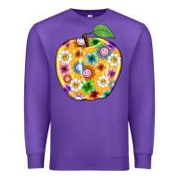 Purple colorful flora apple teacher Premium Sweatshirt - NancyCooperArtShop
