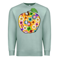 Seafoam colorful flora apple teacher Premium Sweatshirt - NancyCooperArtShop