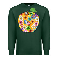 Sports Green colorful flora apple teacher Premium Sweatshirt - NancyCooperArtShop