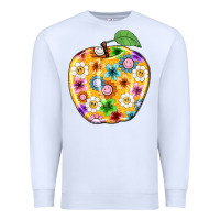 White colorful flora apple teacher Premium Sweatshirt - NancyCooperArtShop