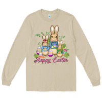 Mushroom easter bunny family wıth carrots and eggs Long Sleeve Tee - AdoDesignShop