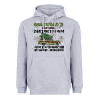 Heather Grey christmas tree farm Heavyweight Hoodie - MaliasSmallBusiness