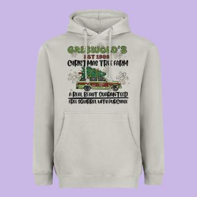 Christmas Tree Farm Heavyweight Hoodie Designed By Maliassmallbusiness