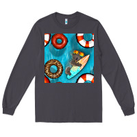 Smoke koala at the pool seamless pattern Long Sleeve Tee - BundleAndBundleShop