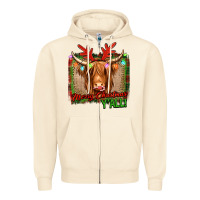 Sandshell merry christmas y'all highland cow Zipper Hoodie - Jasminsmagicworld