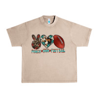 French Oak peace love football Urban Heavy Tee - CowhideDigitalArt